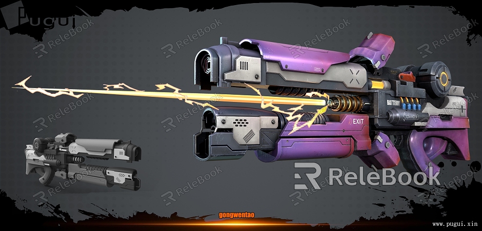 Science Fiction Gun Realistic Weapon Sub-era Weapon Future Energy Weapon pbr Material model