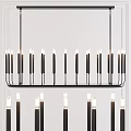Modern Chandelier With Black Metal Frame And Multiple Candle Style Lights