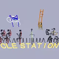 Bicycle Station With Various Types Of Bicycles And Secure Parking Racks