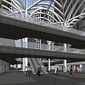 Modern Commercial Complex With High Rise Towers Glass Curtain Walls And Retail Podium