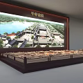 Commercial Display Equipment Showcasing Ning Shou Palace Garden Model With Wooden Structure
