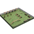 Outdoor Playground Equipment Featuring Sandpit Climbing Structures Tunnels Balance Beams Fencing And Shade Canopies