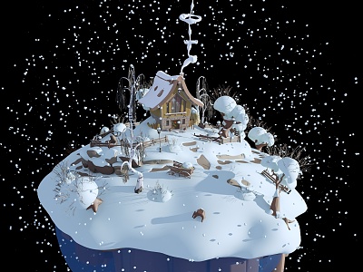 Modern Snow Christmas Snow 3d model