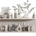 Spa Themed Daily Wash Products On Minimalist Shelf