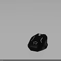Black Gaming Mouse With Carbon Fiber Texture And Illuminated White Logo