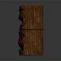 Natural Landscape Featuring Wooden Totem Pole With Two Stacked Face Carvings And Reflection