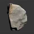 Natural White Stone Piece Featuring Smooth Surface And Natural Texture On Black Background