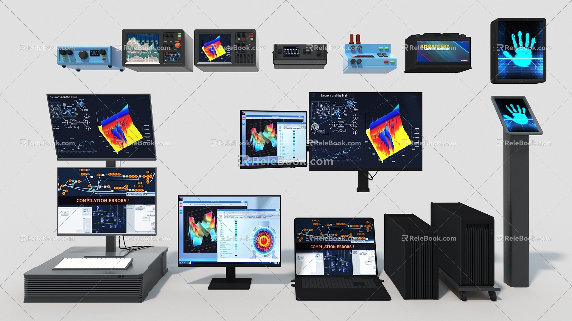 Touch screen electronic equipment computer host display screen battery 3d model