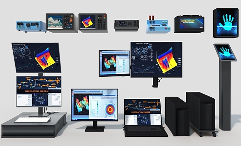 Touch screen electronic equipment computer host display screen battery 3d model