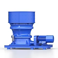 Blue Vertical Industrial Crusher Equipment With Motor And Base Stand