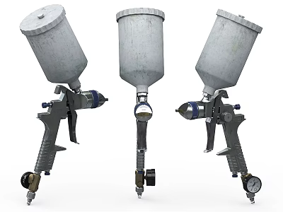 Professional Hardware Tools Featuring Three Different Spray Guns For Painting 3d model