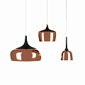 Copper Dome Shaped Pendant Lights For Modern Interior Decor Ideas 3d model