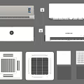 Air Conditioner Fan Collection Featuring Wall Mounted Ceiling Styles And Modern Panel Designs 3d model