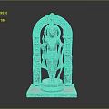 Intricate Figure Sculpture With Detailed Carvings Ornate Arch Design And Decorative Base