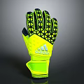 Adidas Goalkeeper Gloves With Yellow And Black Grip Pattern And Wrist Support Design