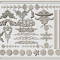 French carved top lamp panel 3d model