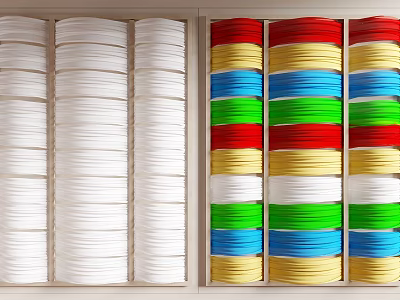 Ceiling Drapery White And Colorful Rolls With Various Color Options For Home Decoration 3d model