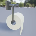 Modern Wall Mounted Toilet Paper Holder With White Roll For Bathroom Use