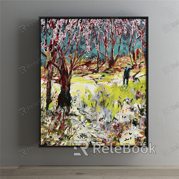 Modern Landscape Painting Simple Yellow Living Room Historical Painting Natural Landscape model