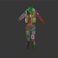Tech Inspired Functional Khaki Jumpsuit With Black Details And Green Accents