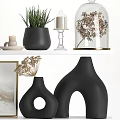 Stylish Modern Decorative Ornament Set With Vases Plants Candles Books And Frames