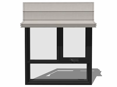 Modern Casement Window With Black Frame Clear Glass And Sleek Structure 3d model