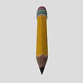 Yellow Pencil With Pink Eraser Cap Green Gray Bands And Sharpened Tip