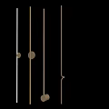 Modern Golden Vertical Wall Decor With Metal Strip And Round Accents