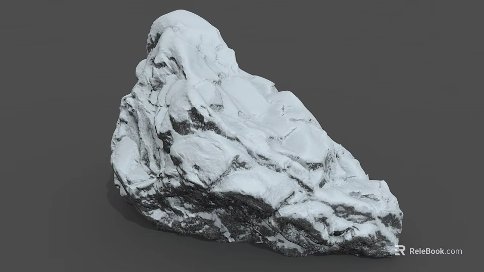 Natural White Stone 3D Model With Realistic Surface Texture And Decorative Shape 3d model 