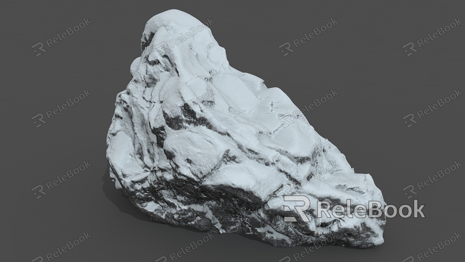 Snow Mountain Stone Stone Rock Rockery model