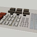 Various Building Components 3D Models With Concrete Wood And Structural Elements
