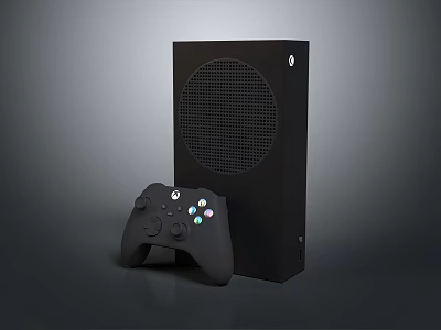 Modern Black Gaming Console With Wireless Controller Entertainment Device 3d model