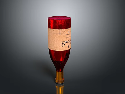 Premium Syrah Red Wine Bottle With Classic Label And Glossy Red Finish 3d model