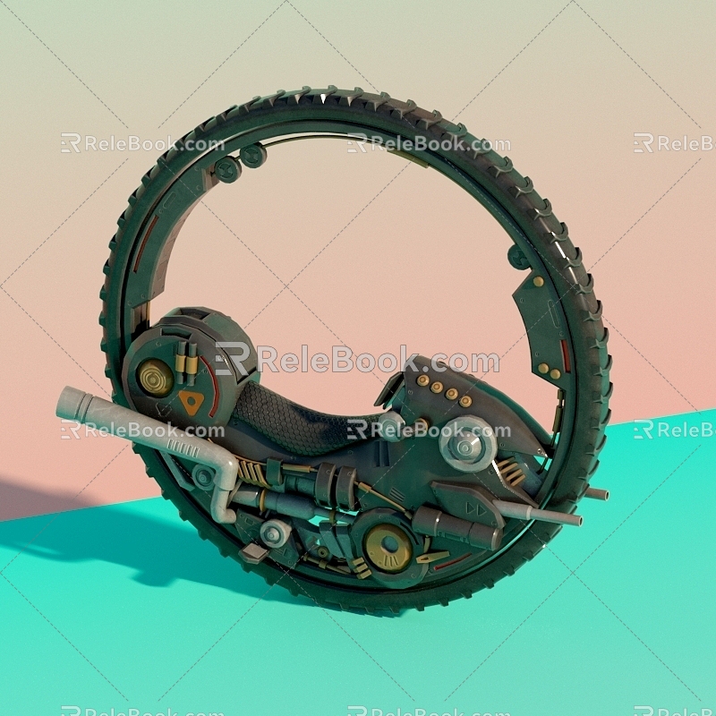 single wheel vehicle 3d model