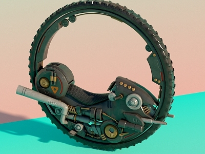 single wheel vehicle 3d model