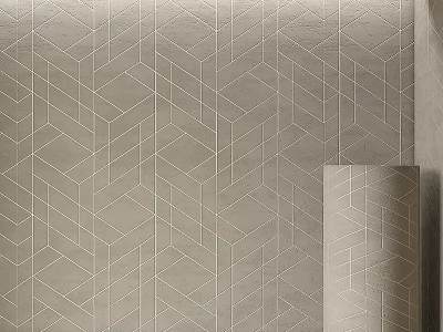 Gray Decorative Component Featuring Geometric Hexagon Lines And Rolled Material 3d model
