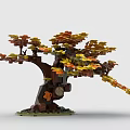 Lego toy maple leaf tree scene 3d model