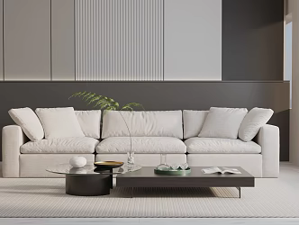 Modern three-seat sofa 3d model