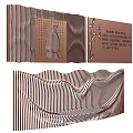 Artistic Feature Wall With Striped Patterns Wavy Texture And Decorative Text