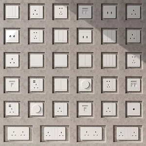 Modern socket switch socket combination 3d model