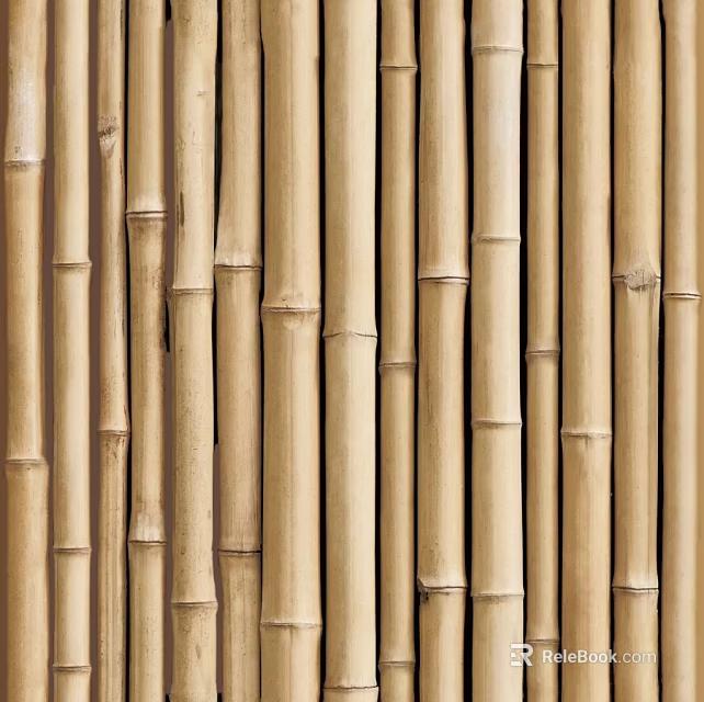 Natural Bamboo Poles Wall Design With Vertical Strips And Smooth Texture For Home 3d model 