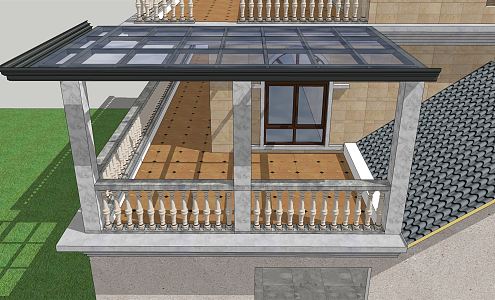 Modern sun room terrace sun room 3d model