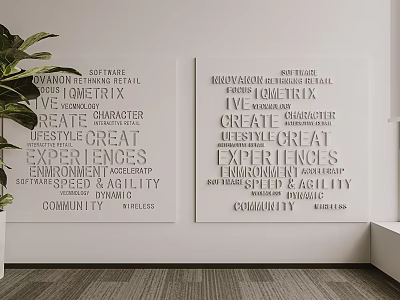 Modern Typography Wall Decor Art Pieces For Home Interior Design 3d model