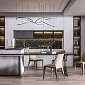 Modern Dining Table and Chair Combination 3d model