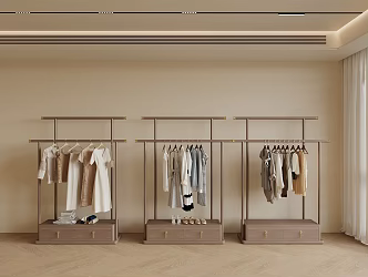 New Chinese style hanger coat rack 3d model