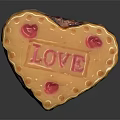 Heart shaped Decorative Item With Orange Glaze LOVE Text And Red Accents