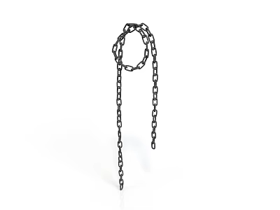 Black Metal Chain With Looped Top Hanging Simple Decorative Design 3d model