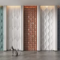 Decorative Wall Panels With Wavy Geometric And Textured Patterns In Various Colors 3d model