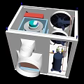White Industrial Air Conditioner Fan With Two Fans Digital Display And Wheels