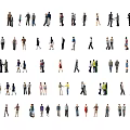 People Silhouettes With Various Poses Standing Walking And Different Clothing Styles